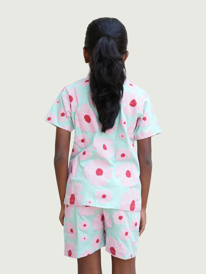 Blue pink Flower Co-ords set